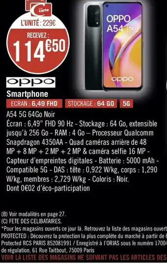Géant Casino Oppo smartphone offre
