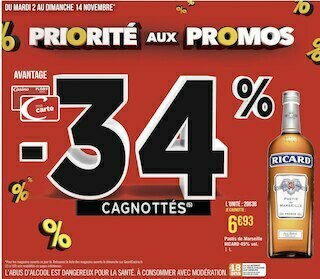 Géant Casino Ricard pastis de marseille 45% vol. offre