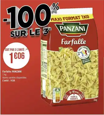 Géant Casino Panzani farfalle offre