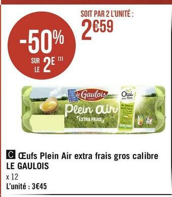 Géant Casino Le gaulois œufs plein air extra frais gros calibre offre