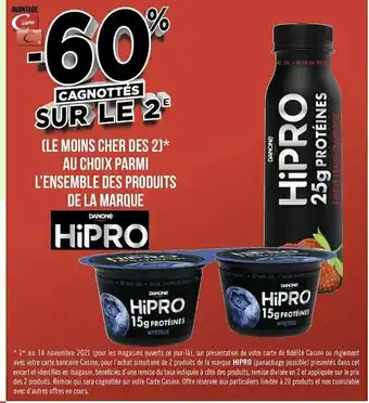 Géant Casino Hipro bon plan sur l’ensemble des produits de la marque hipro offre