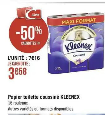 Géant Casino Kleenex papier toilette coussiné offre