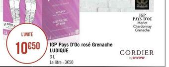 Géant Casino Ludique igp pays d’oc rosé grenache offre