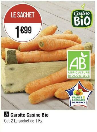 Géant Casino Casino bio carotte offre
