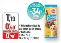 G20 Pedigree - 4 friandises rodéo au bœuf pour chien offre