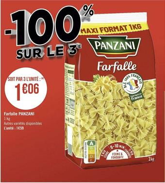 Géant Casino Panzani farfalle offre