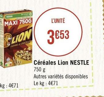 Géant Casino Nestle céréales lion offre