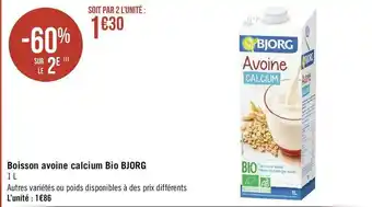Géant Casino Bjorg boisson avoine calcium bio offre