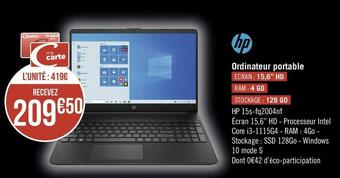 Géant Casino Hp ordinateur portable offre