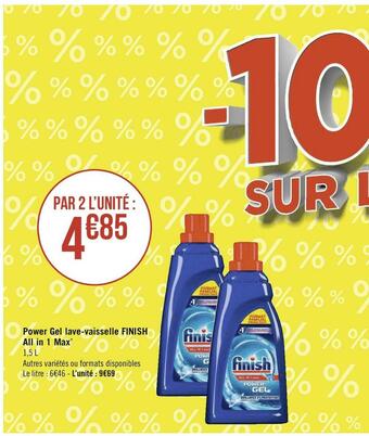 Géant Casino Finish power gel lave-vaisselle all in 1 max* offre