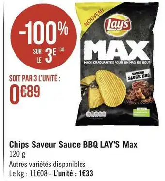 Lay’s chips saveur sauce bbq max