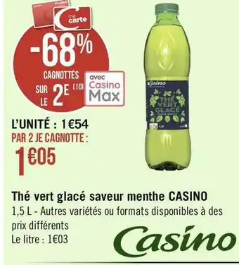 Géant Casino Casino thé vert glacé saveur menthe offre