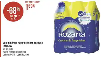 Rozana eau minérale naturellement gazeuse