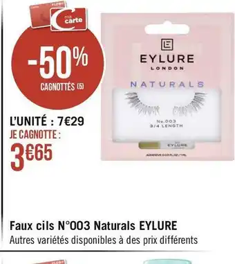 Géant Casino Eylure faux cils n°003 naturals offre