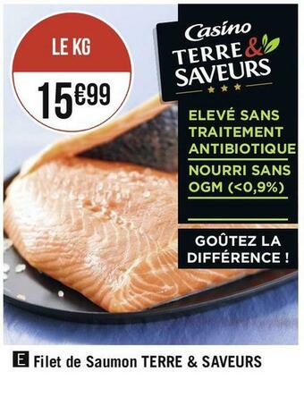 Géant Casino Terre & saveurs filet de saumon offre