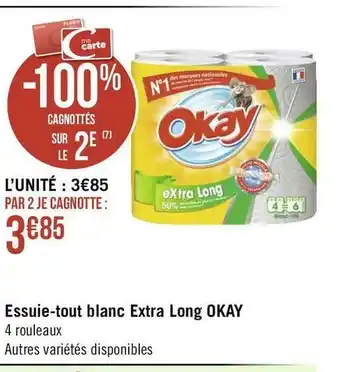 Géant Casino Okay essuie-tout blanc extra long offre
