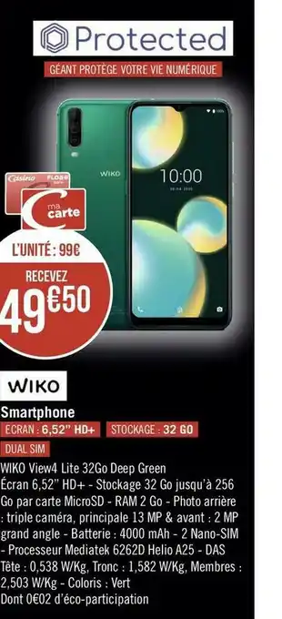 Géant Casino Wiko smartphone offre