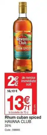 Promocash Havana club - rhum cuban spiced offre