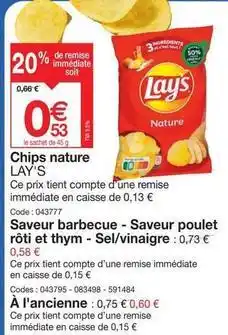 Promocash Lay's - chips nature offre