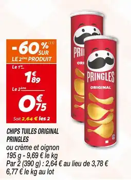 Netto PRINGLES CHIPS TUILES ORIGINAL offre