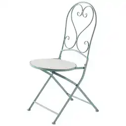 Jardiland Chaise de bistrot en fer Vert L.39 x l.46,5 x H.93,5 cm offre