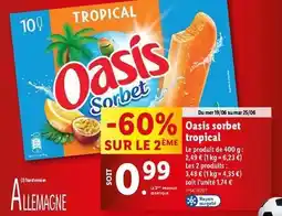 Lidl Oasis - sorbet tropical offre