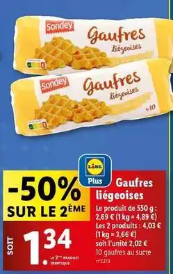 Lidl Sondey - gaufres liégeoises offre