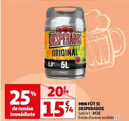 Auchan Supermarché DESPERADOS MINI FÛT 5L offre