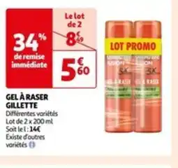 Auchan GEL À RASER GILLETTE offre