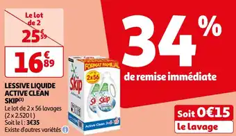 Auchan Supermarché SKIP LESSIVE LIQUIDE ACTIVE CLEAN offre