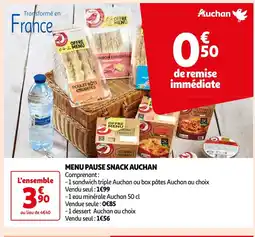 Auchan Supermarché AUCHAN MENU PAUSE SNACK offre