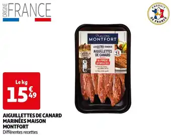 Auchan Supermarché MAISON MONTFORT AIGUILLETTES DE CANARD MARINÉES offre