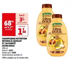 Auchan Supermarché ULTRA DOUX SHAMPOOING NUTRITION INTENSE À L'AVOCAT ET AU KARITÉ offre