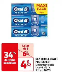Auchan Supermarché ORAL B DENTIFRICE PRO-EXPERT offre