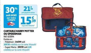 Promo Spiderman harry potter cartable chez Auchan