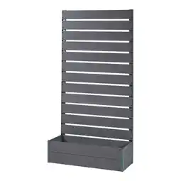 Jadinière avec brise-vue Heerde bois composite 180 x 90 x 38 cm gris [en.casa]