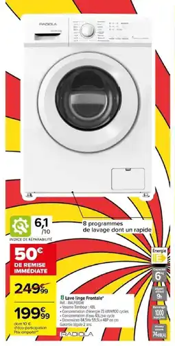 Carrefour Lave linge Frontale offre