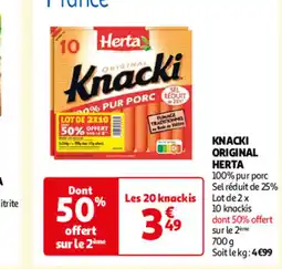 Auchan KNACKI ORIGINAL HERTA offre