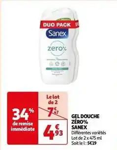 Sanex - gel douche zéro