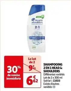 Auchan Head & shoulders - shampooing 2 en 1 offre