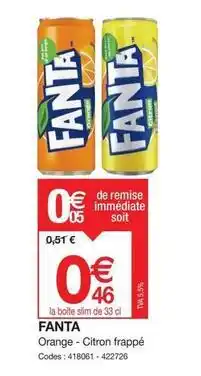 Promocash Fanta - orange-citron frappé offre