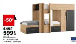 BUT Lit superposé 2x90x190 cm Lupy offre