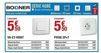 Brico Dépôt Série Kobé Boedner : Va-et-vient, Prise 2p+t offre