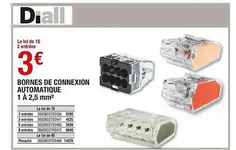 Brico Dépôt Bornes De Connexion Automatique 1 à 2,5 Mm² offre