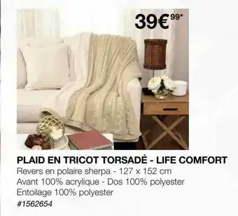 Plaid En Tricot Torsadé - Life Comfort