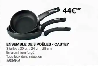 Costco Ensemble De 3 Poêles - Castey offre