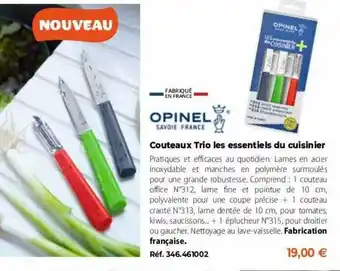 Couteaux Trio Les Essentiels Du Cuisinier