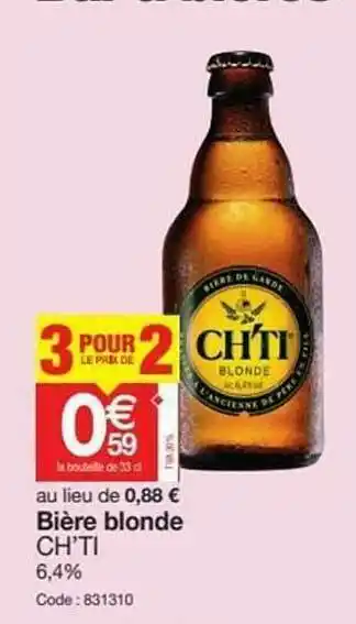 Promocash Bière Blonde Ch'ti offre