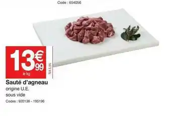 Promocash Sauté D'agneau offre