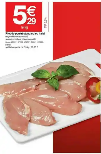 Promocash Filet De Poulet Standard Ou Halal offre